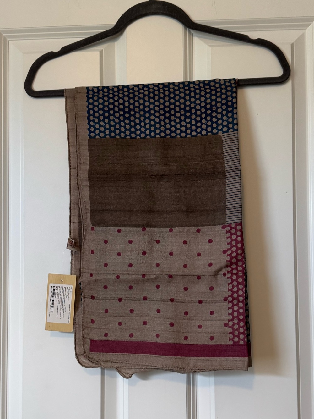 NWT FabIndia Brown Raw Silk Scarf - Picture 4 of 6